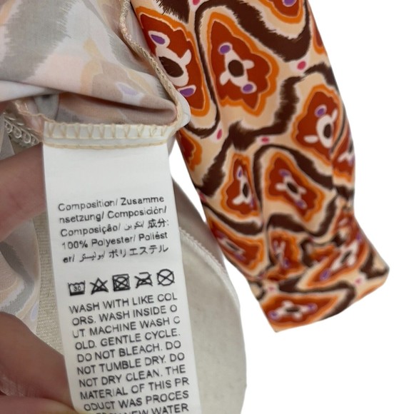 Shein Womens Mock Neck Retro Pleated Blouse Dressy Long Puff Sleeve Size Large - Picture 12 of 12